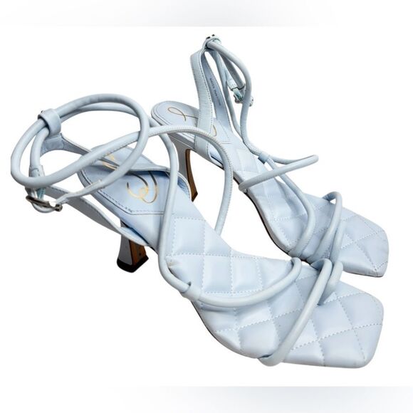 Sam Edelman Size 10 Elegant Blue Quilted Women's Sandals - Picture 1 of 8